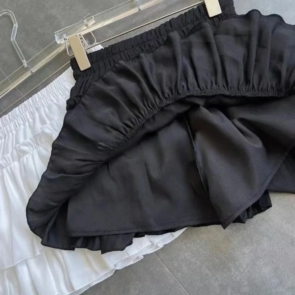 Minigonna carina sexy balletcore elastico a vita alta abito da ballo volant patchwork gonna Lolita corta coreana dolce Y2K abbigliamento donna