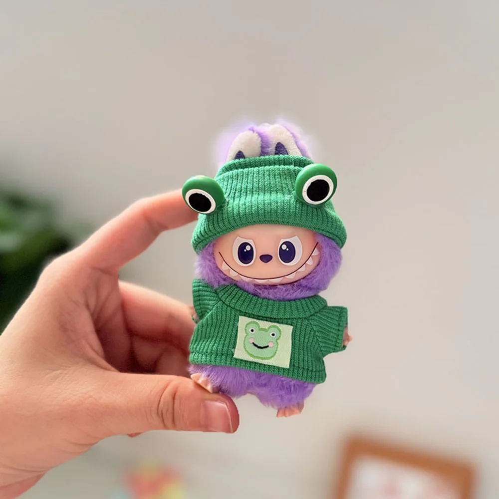 

[Без куклы] Свитер, комплект одежды для 10 см, мини-куклы Labubu 4,0, мини-модный свитер с милыми животными, комплект шляпы, одежда, аксессуары для кукол