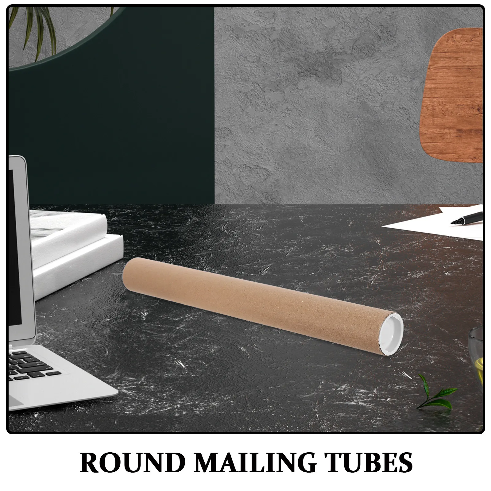2Pcs Poster Mailing Tubes Thickened Kraft Paper Poster Tubes with Caps for Shipping Storage Art Prints Blueprints Documents