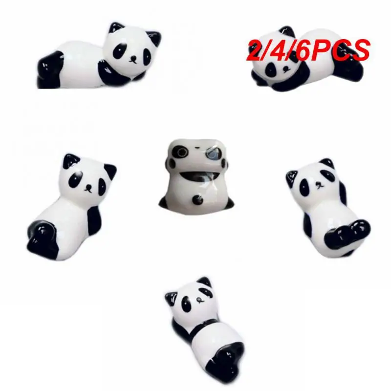 

2/4/6PCS Panda Chopstick Rest Cartoon Fashion Panda Utensil For Kitchen Spoon Holder Ceramic Home Table Decoration