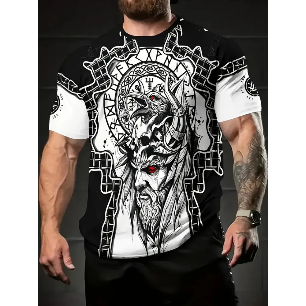Classic Retro Men's T-shirt Clothing Oversized Loose Short Sleeve T-shirts Trendy 3D Printed O-neck Sports T Shirt Top Summer