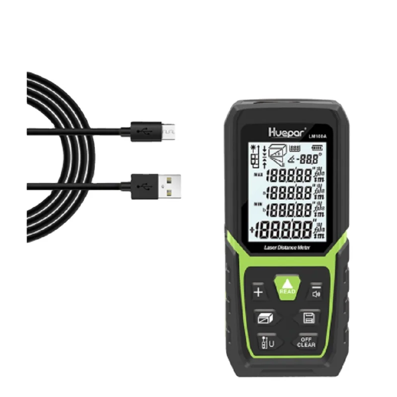 

HUEPAR LM50A With Rechargeable Li-ion Battery,Electric Angle Sensor,Multi-Measurement Modes Laser Distance Meter