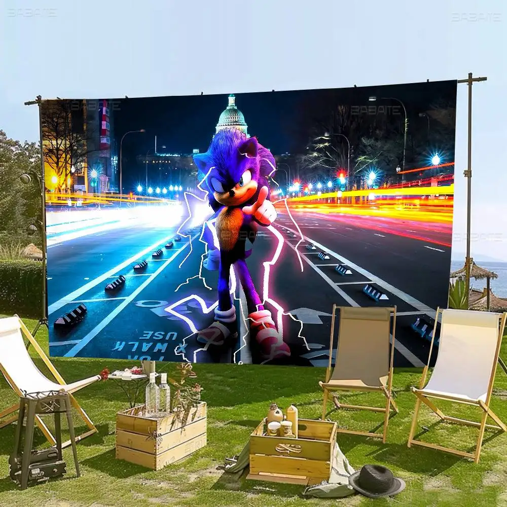 Classic Character Hit Movie Sonic Large Size Shop Art Promotion Advertising Booth Flag Hanging Banners