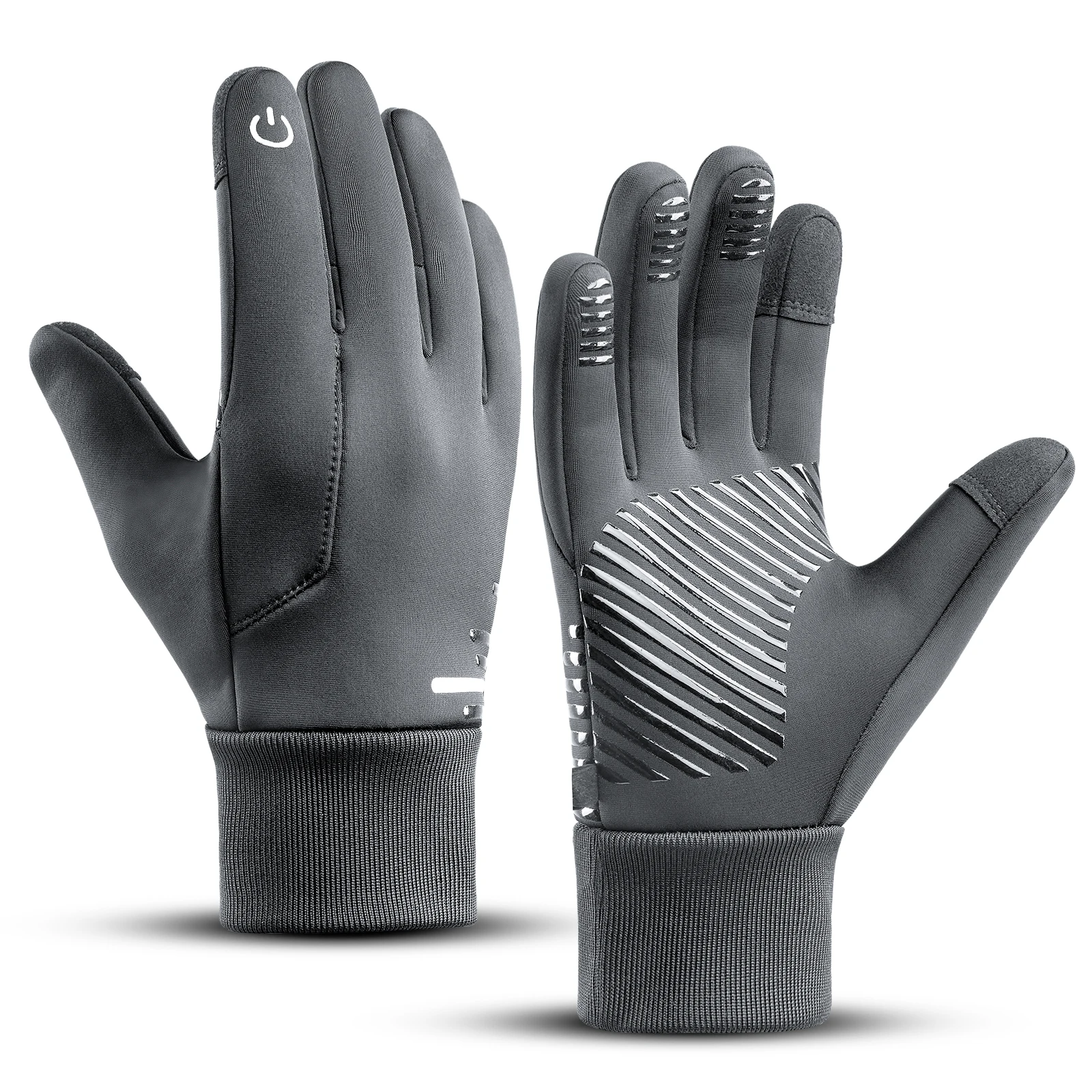 Winterhandschuhe für Herren und Damen, Touchscreen-Protektoren, winddicht, wasserdicht, warmes Futter, rutschfester warmer Sport-Radhandschuh