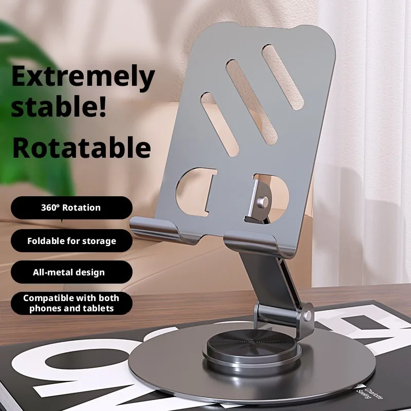 360° Rotatable Metal Phone Stand Adjustable Foldable Desktop Holder for iPhone Samsung iPad Universal Cell Phone Bracket