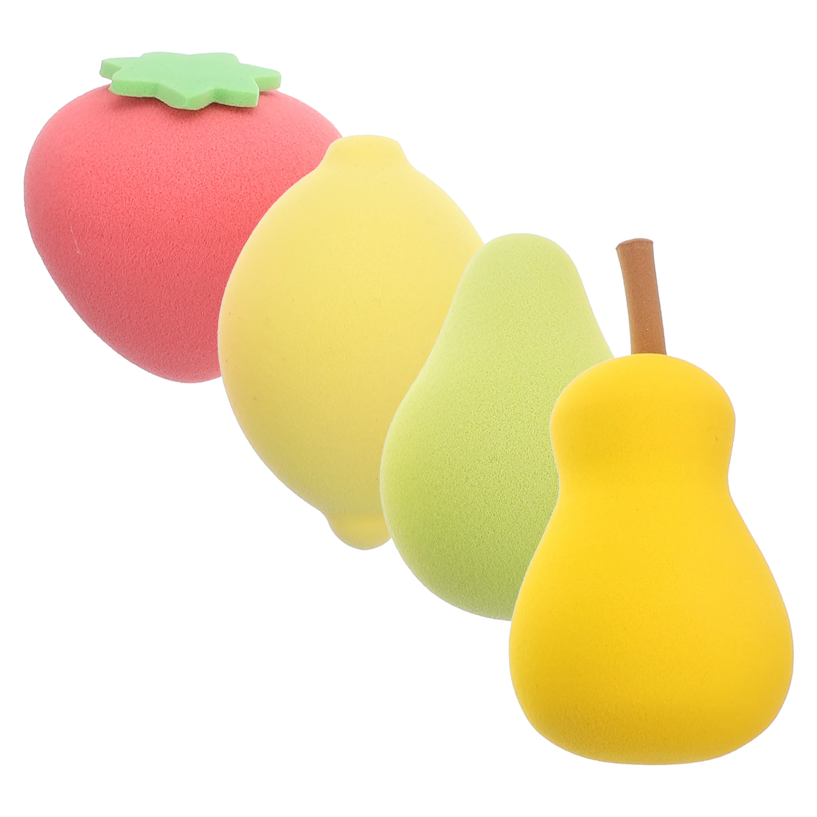 4 pièces fruits beauté éponge maquillage Mini éponges citron doux hydrophile Non-latex poudre pour le visage bouffée cosmétiques outils femmes maquillage