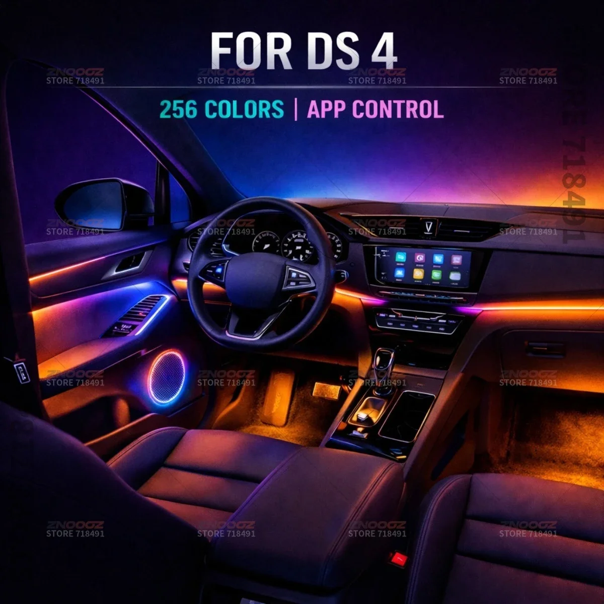 22in1 RGB Car Interior Acrylic Car Ambient Lights RGB Hidden Acrylic Strip Decoration Atmosphere Accessories For DSAutomobiles 4
