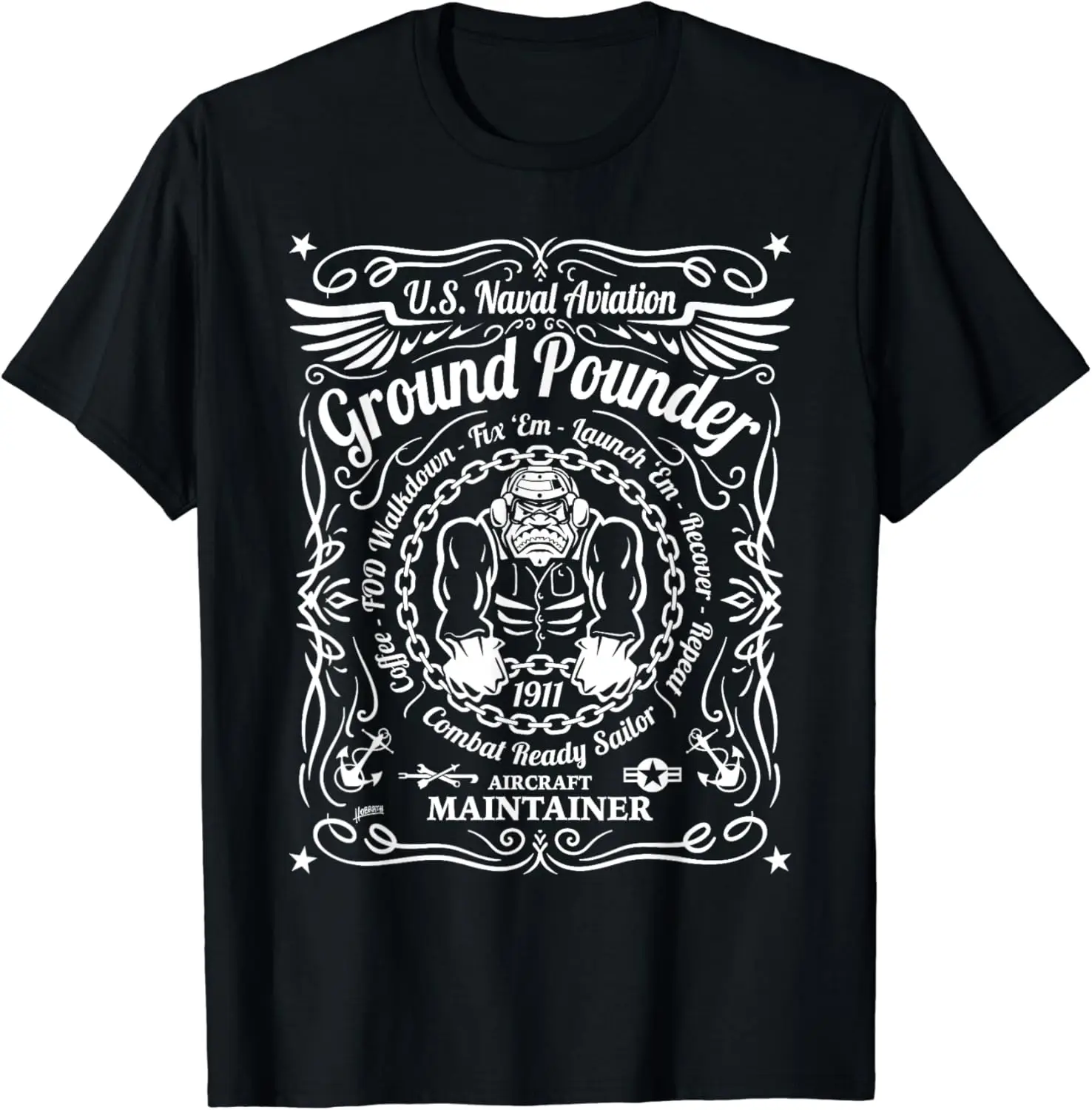 Naval Aviation Ground Pounder Aircraft Maintainer Distressed T-Shirt