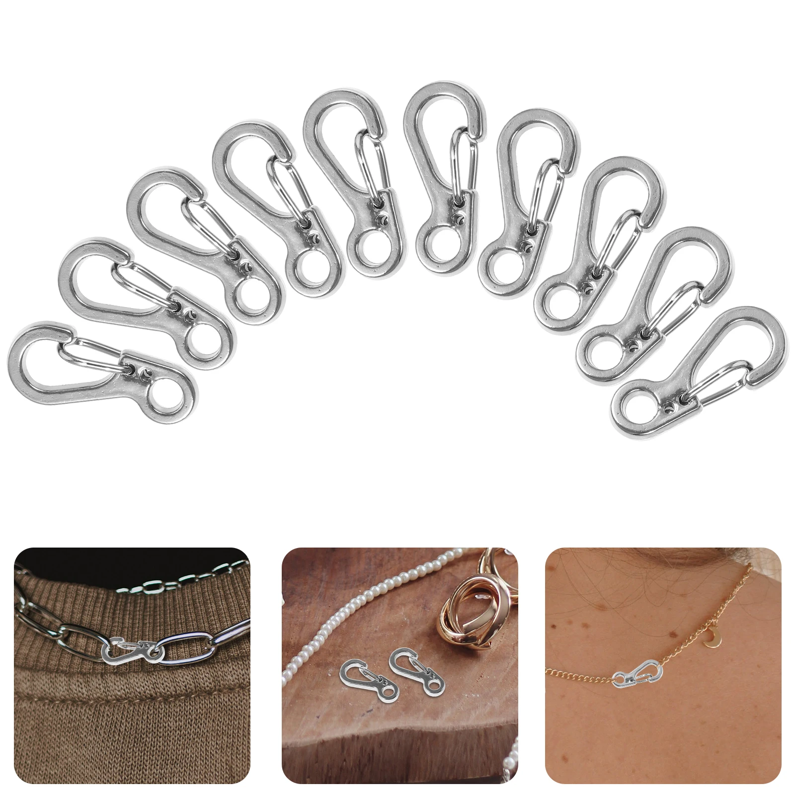 

20pcs Carabiner Clips Small Metal Quick Release For Jewelry Accessories Zinc Alloy Keychain Fasteners Outdoor