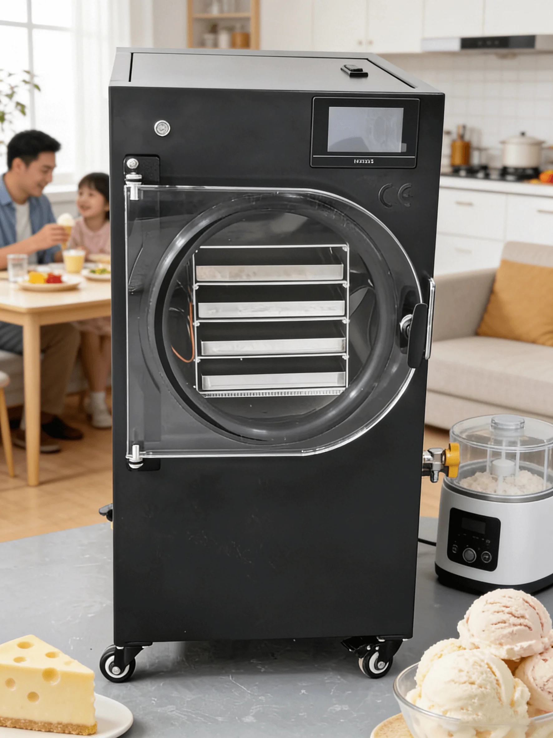 Home Mini Freeze Drying Machine Pump Food Processing Fruit Coffee Dehydrator High Efficiency  Material Competitive Price