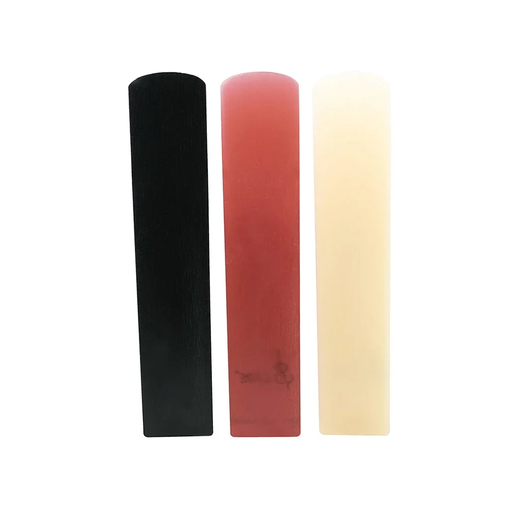 Peças de plástico sax palhetas para saxofone, clarinete, soprano, alto, tenor, saxofone, vermelho, amarelo, preto, peças de instrumento, 3pcs