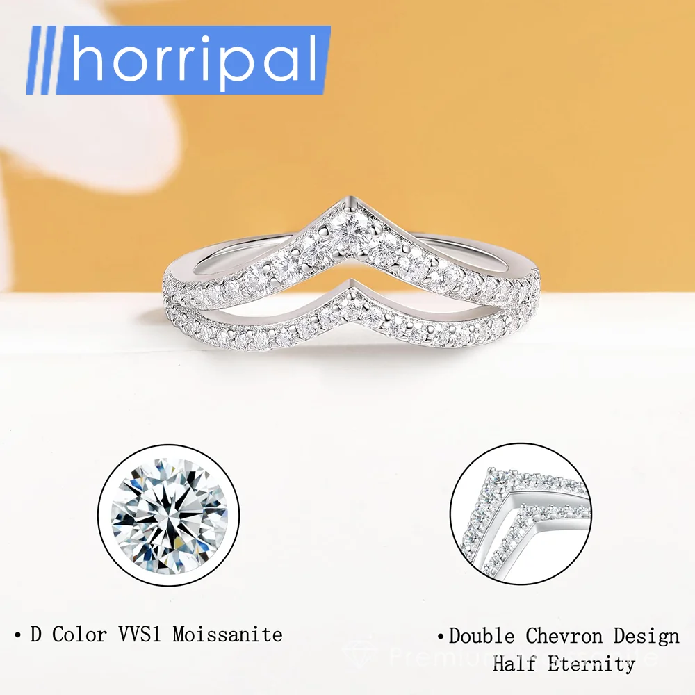 

High Quality Full Moissanite Ring for Women Men D VVS1 Diamond S925 Sterling Silver Fine Band 18K White Gold Plated Wedding Ring