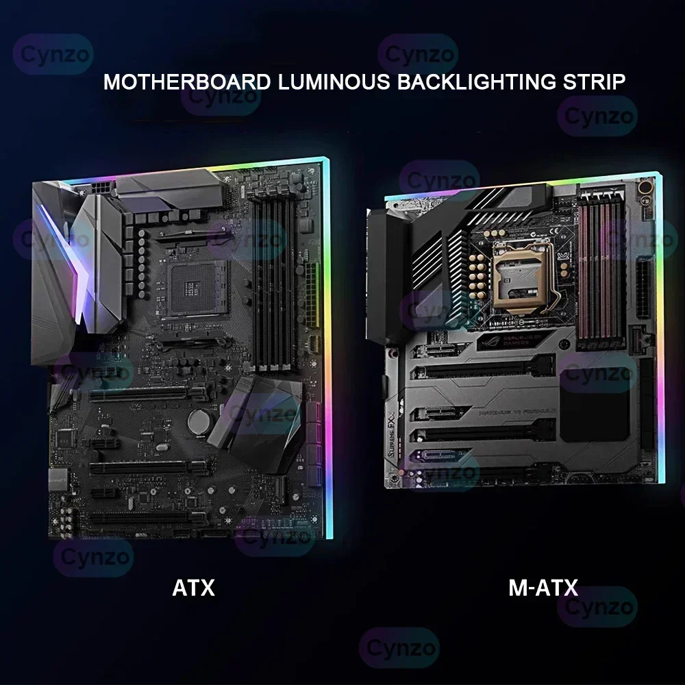 ARGB ATX Mainboard I/O Hintergrundbeleuchtung, AURA SYNC Computer Host beleuchtete MATX dekorative Desktop-Beleuchtung Backplane Streifen PC MOD