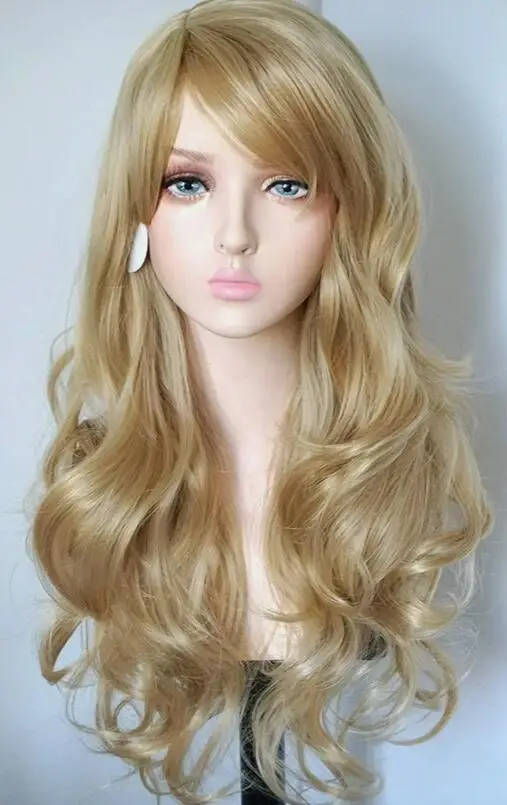 Golden Blonde Wigs Long Wave Blonde Wig for Women Party Halloween Costume Wigs