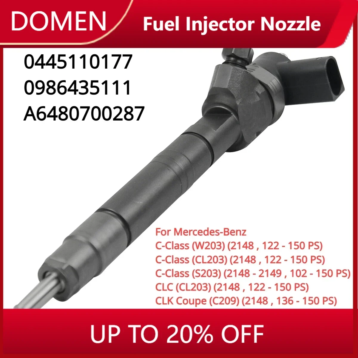 

0445110177 0445110176 A6480700287 New Diesel Fuel Injector Nozzle For Mercedes-Benz W203 W211 C E-Class 200CDI 220CDI