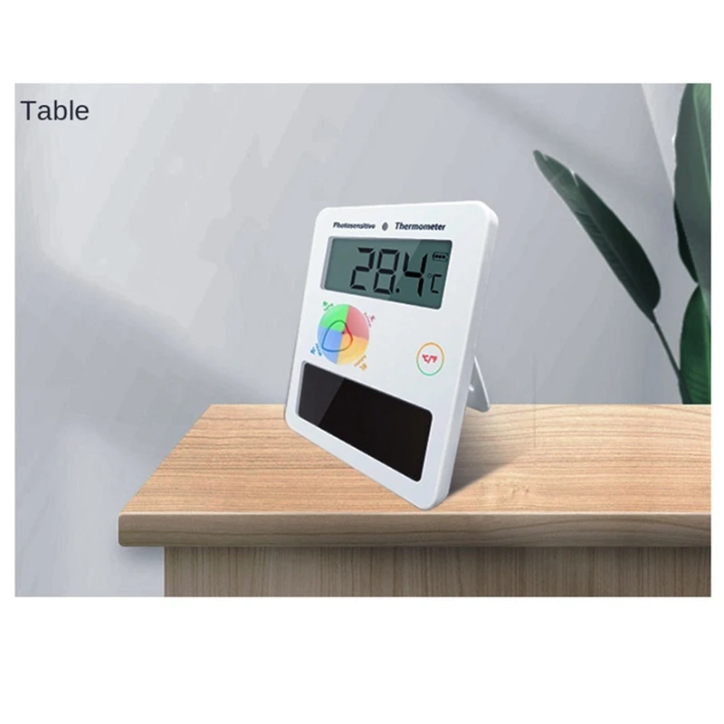 Solar Thermometer, Fish Tank Thermometer, Light Thermometer, Large Screen, Ultra-Wide Viewing Angle