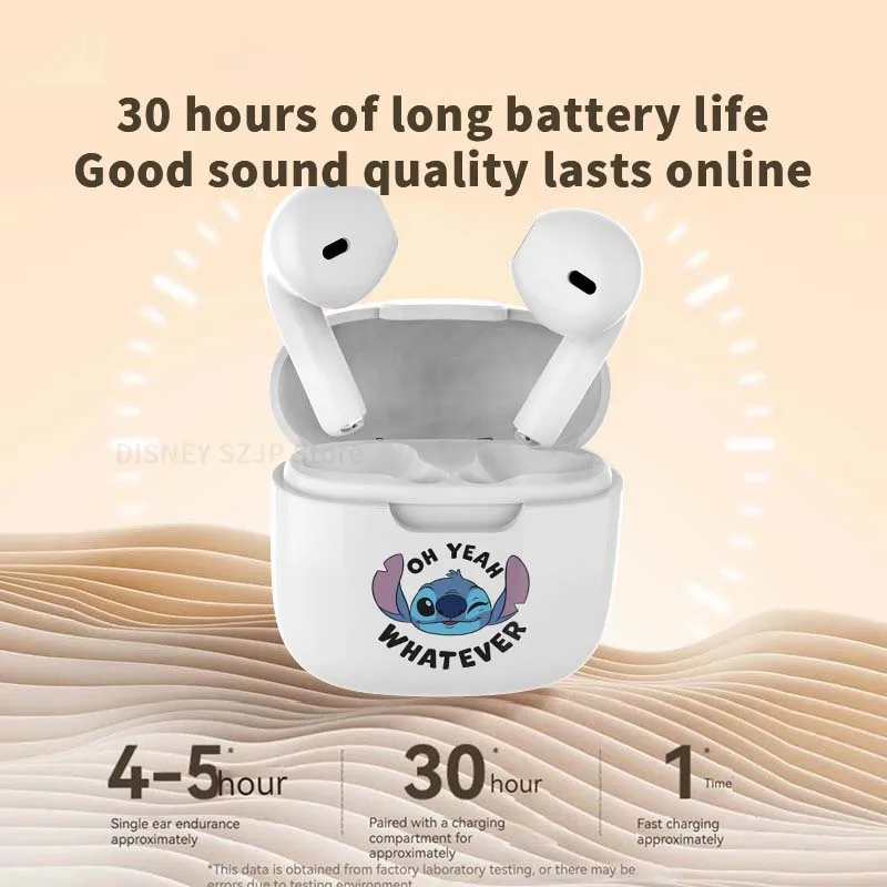 New Disney Stitch Mickey Minnie Wireless Bluetooth Earbuds C01 HiFi Surround Sound Headsets Smart Touch Long Battery Life