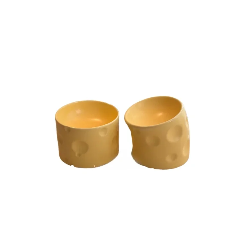 

*Cheese cat bowl ceramic anti-knock oblique mouth dog bowl protection cervical spine pet cat food basin
