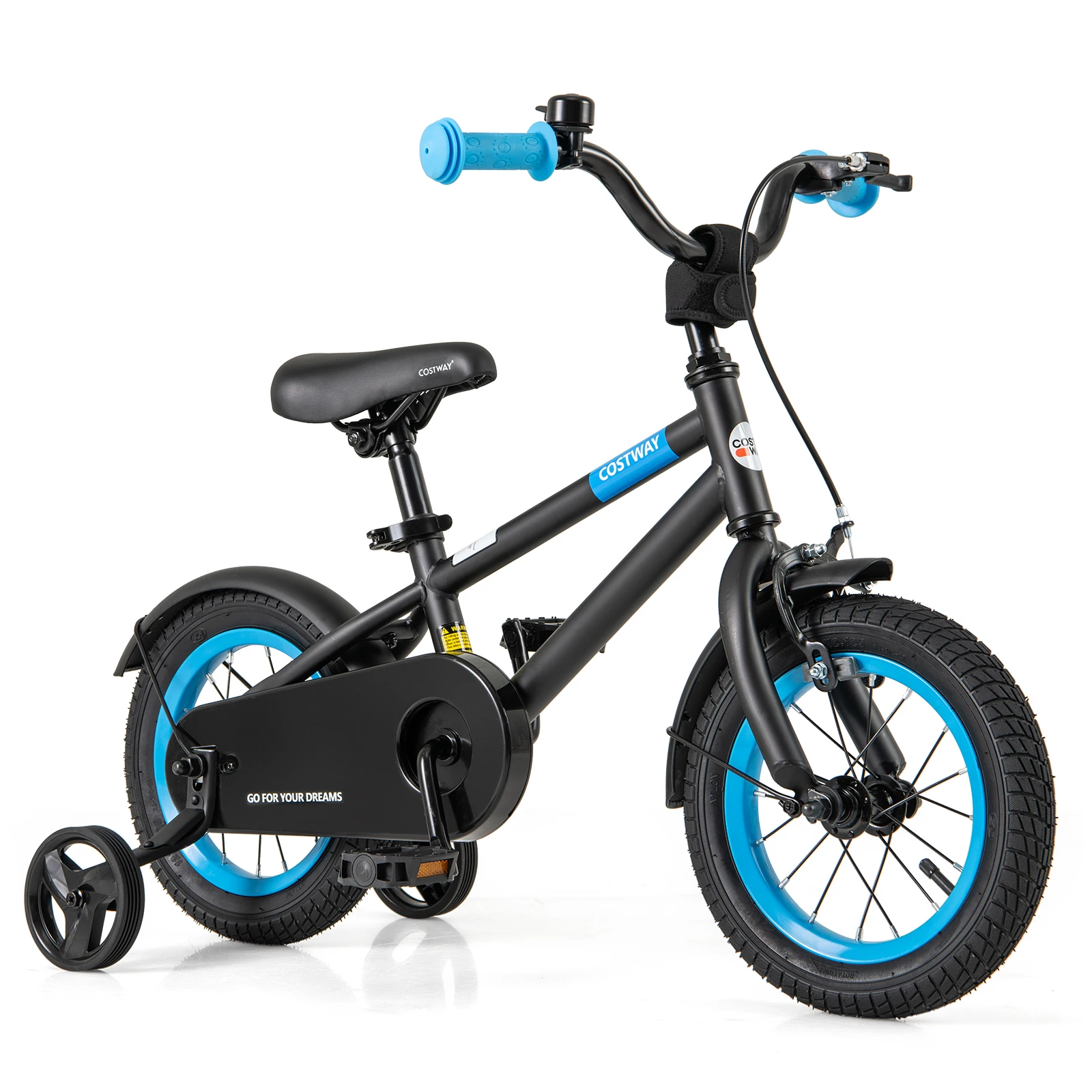 

12" Kids Bike w/Adjustable Saddle Handlebar Removable Training Wheels Handbrake