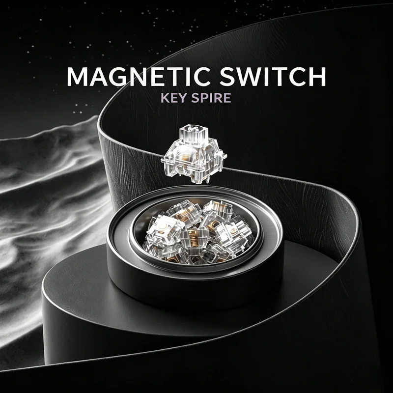 

KeyTok NOVA Magnetic Switch HallEffect Transparent RGB Switches HIFI Thocky Mahjong Sound for Esports Magnetic Keyboard Switches