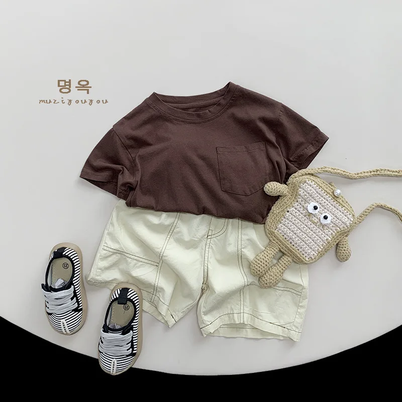 Kids Pants Cotton Cloth Trousers Summer New Boys Girls Causal 2024 Time Shorts Baby Korean Childrens Clothing Solid