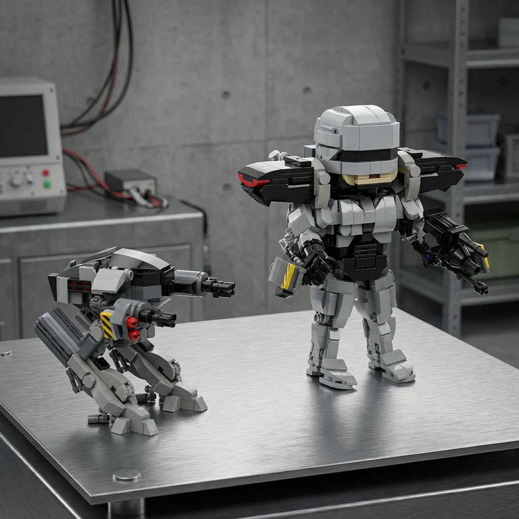 

MOC Sci-Fi Mecha Robot Building Blocks DIY Brick Fighter Model Toy Display Collectible Gift for Kids Adults