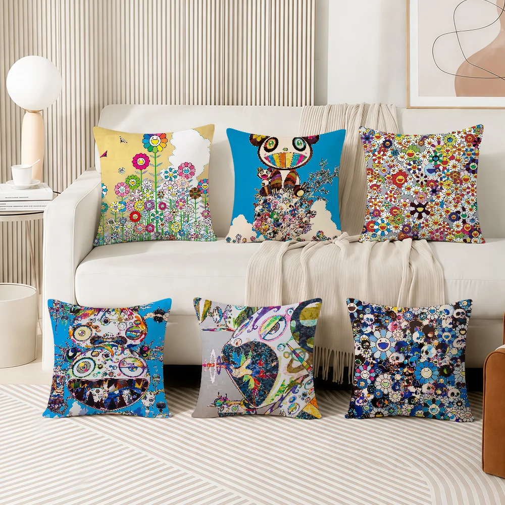T-TakashiS M-MurakamiS Cushion Cover Decorative Throw Pillow Modern Square Romantic Couch Sofa Bed Car