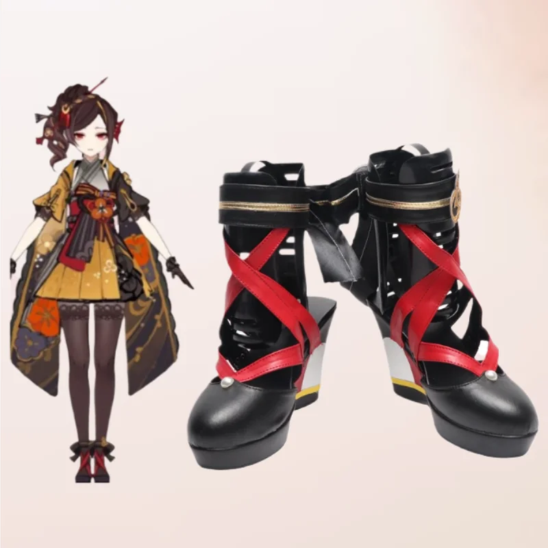 

Genshin Impact Chiori Обувь для косплея Сапоги Игра Аниме Китайский стиль Хэллоуин Chiori Обувь для косплея