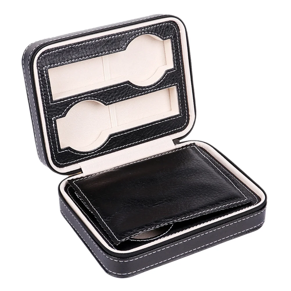 

4 Compartment Watch Case Organizer Storage Holder for 4 Watches with Padding Stylish Watch Collection
