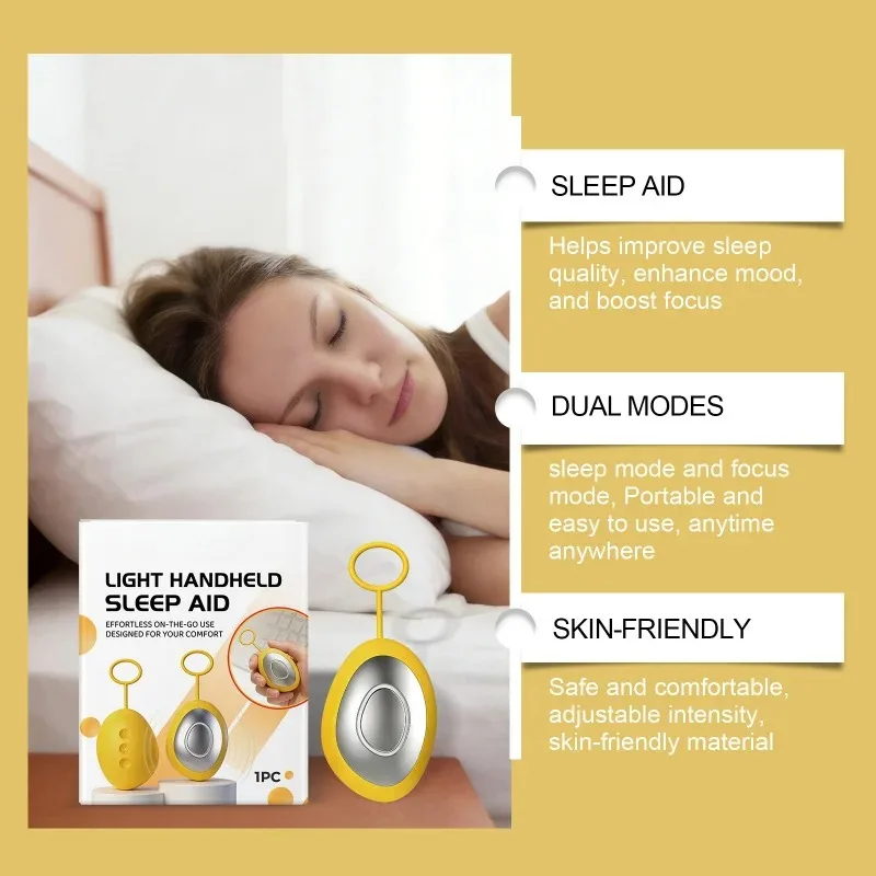 Handheld Sleep Care Instrument - Microcurrent Tech for Sleep & Focus, ABS+Stainless Steel, Portable Rechargeable Easy to Use