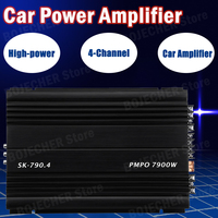 SK-790.4 Car Audio Stereo Power Amplifier 4-Channel Class A/B Digital Surround Subwoofer Sound Player 12V Max 7900W AMP For Car