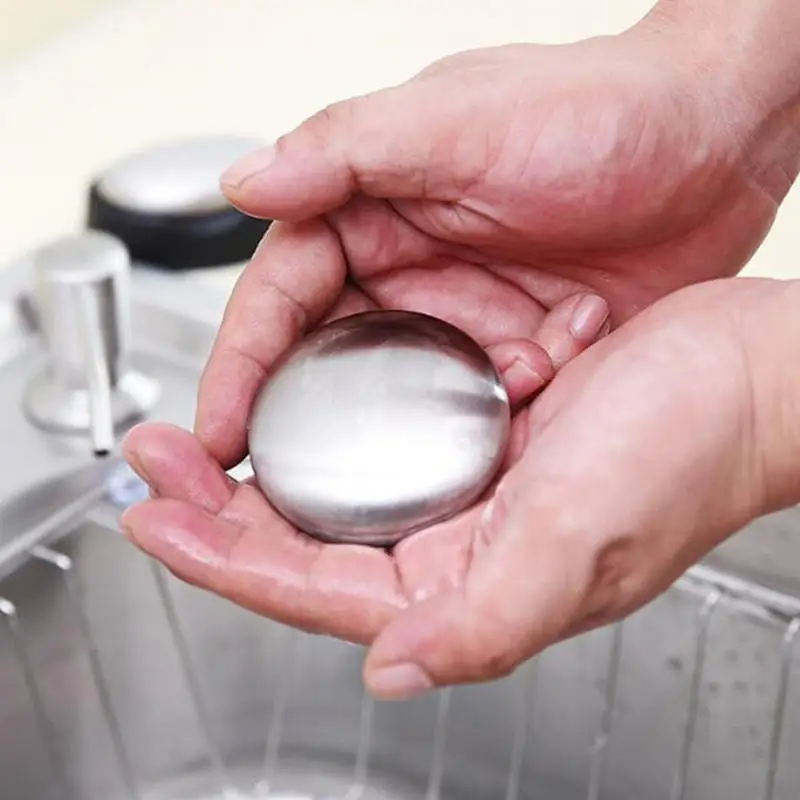 

1/2pcs Stainless Steel Odour Removing Soap Kitchen Garlic Fish Deodorising Hand Washing Soap Deodorizing Eliminating Odor Tools