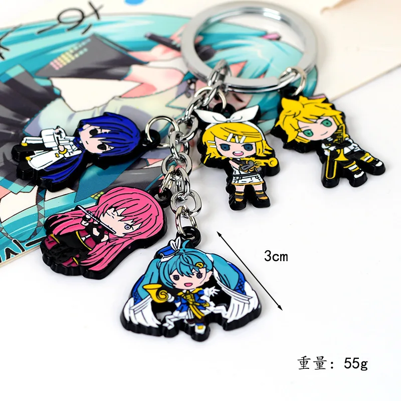 2024 New Anime Hatsune Miku KAITO Luka Rin Len Kawaii Action Figure high quality Keychain Pendant necklace Model Toys Gifts