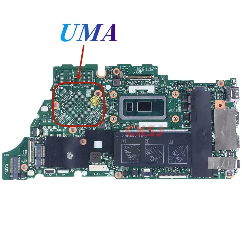 Imagem -02 - Placa-mãe 187781 para Dell Inspiron 5490 5590 5598 5498 Laptop com I5-10210u I7-10510u Cpu Uma Mx230 Mx250 Gpu