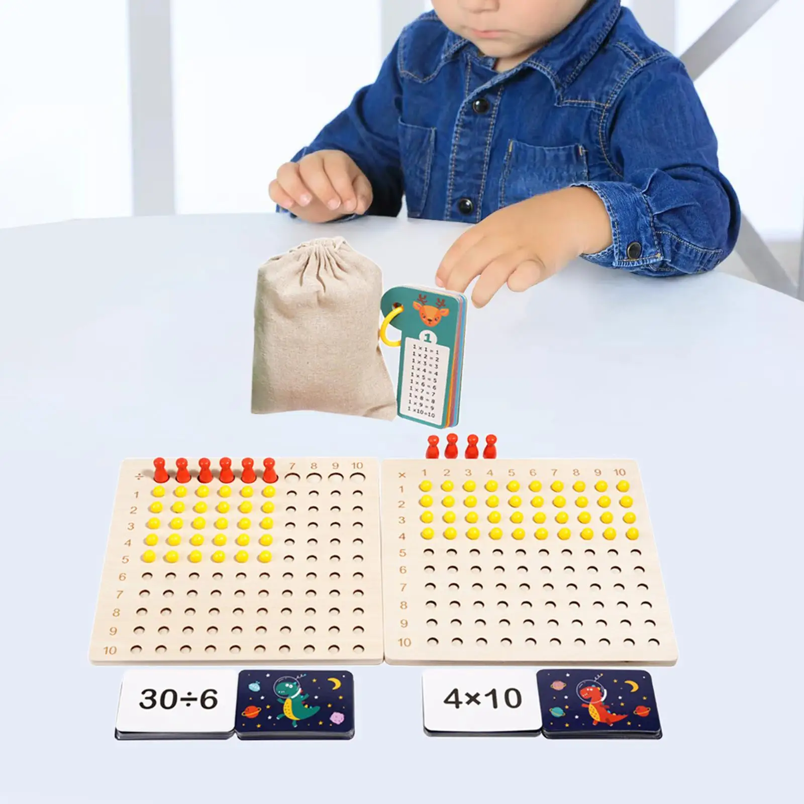 Tablero de multiplicación y división Montessori, tableros matemáticos para niños, niñas y niños