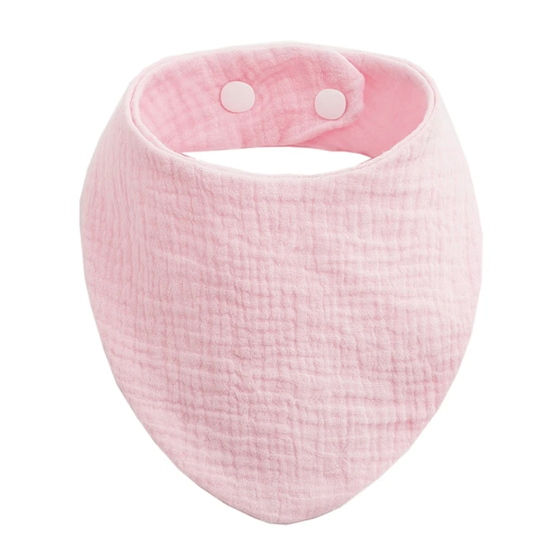 

Baby Bibs Organic Cotton Muslin Scarf Burp with Snap Triangle Gauze Water Absorb Bandana for Boys Girls