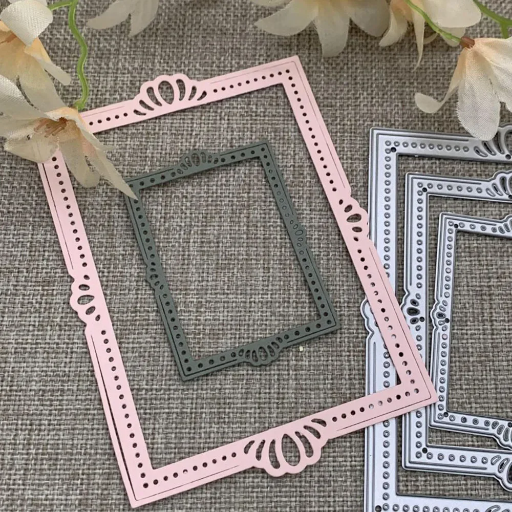 

Формы для вырезания из металла в виде прямоугольной рамки для скрапбукинга, декоративного рукоделия, шаблоны для вырезания, трафареты