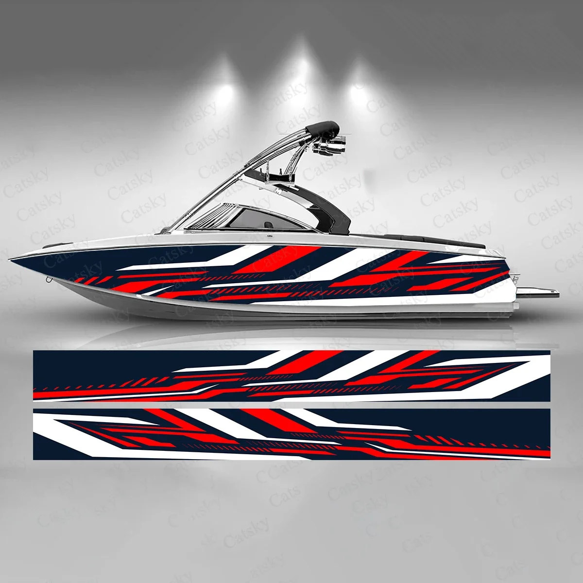 

Abstract Racing Geometry Colorful Lines Cool Boat Sticker Vinyl Ship Pontoon Deck Boat Fishing Decorative Pontoon Boats Decal
