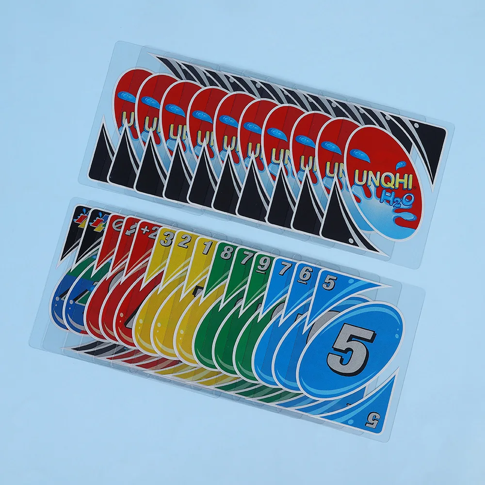 Board Games UNO H2O Card Game WaterProof Pressure Proof PVC Plastic Transparent Kids Toys Playing Cards Halloween Birthday Gifts