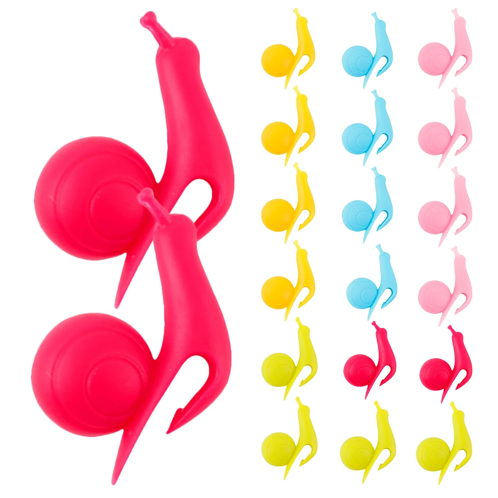 

20pcs Tea Bag Stand Cute Snail Shaped Holder for Mug Cup Drink Glass Marker Silicone Reusable Party Teaware Kitchen Bar