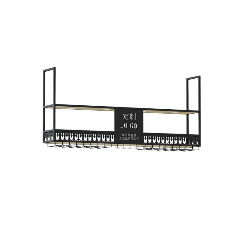 Colgador de Bar, estante al revés para copas, estante para copas de vino, estante para vino colgante de hierro forjado, gabinete de vino colgante para restaurante