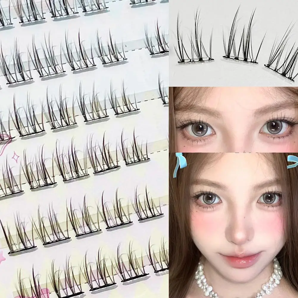 자체 접착 자체 접착 속눈썹 클러스터 접착제 필요 없음 접착제 재사용 가능한 자체 자연 속눈썹 클러스터 프레스 L2V7