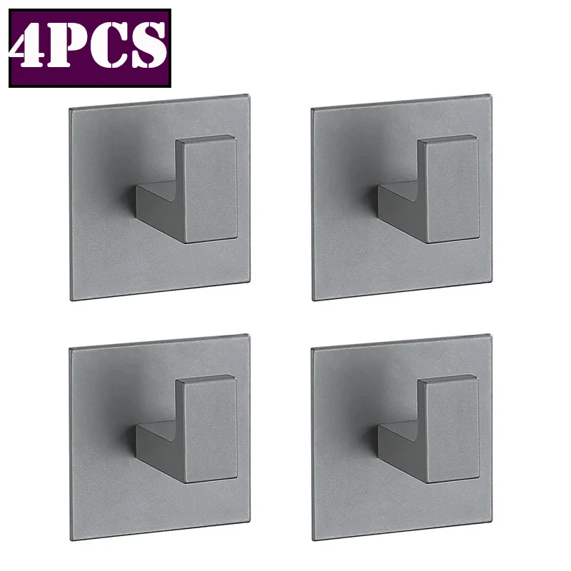 1/4 Gray Self-Adhesive Wall Hooks for Hanging Keys Clothes Hanger Bathroom Robe Hook Coat Rack Towel Holder Bathroom Accessories