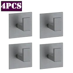 1/4 Gray Self-Adhesive Wall Hooks for Hanging Keys Clothes Hanger Bathroom Robe Hook Coat Rack Towel Holder Bathroom Accessories
