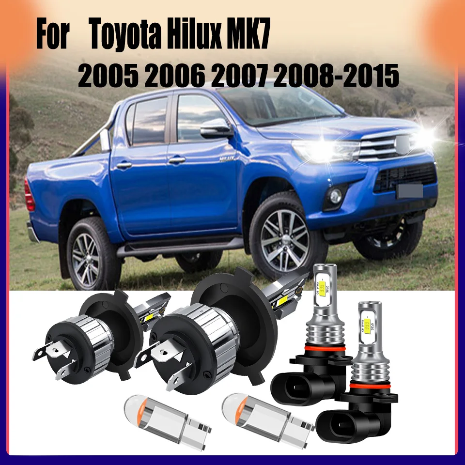 

H4 9006 HB4 LED Headlight Fog Light White High/Low Beam Replacement For Toyota Hilux MK7 2005 2006 2007 2008 2009 2010 2011-2015