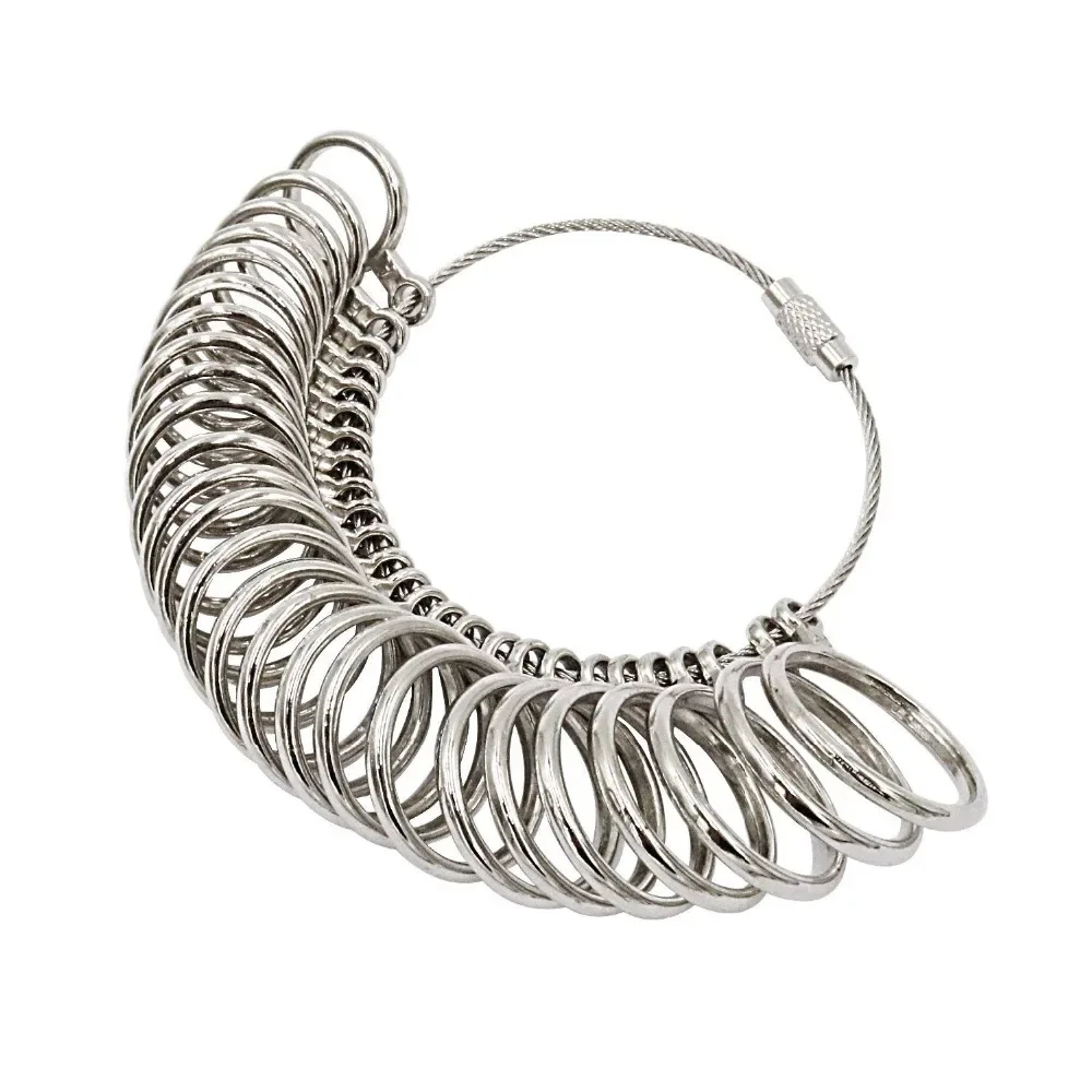 PHYHOO Ring Sizer Gauge Set Jewellery Measure Finger Sizing Tools Rings Size Measurements UK Sizes A-Z Metal Steel