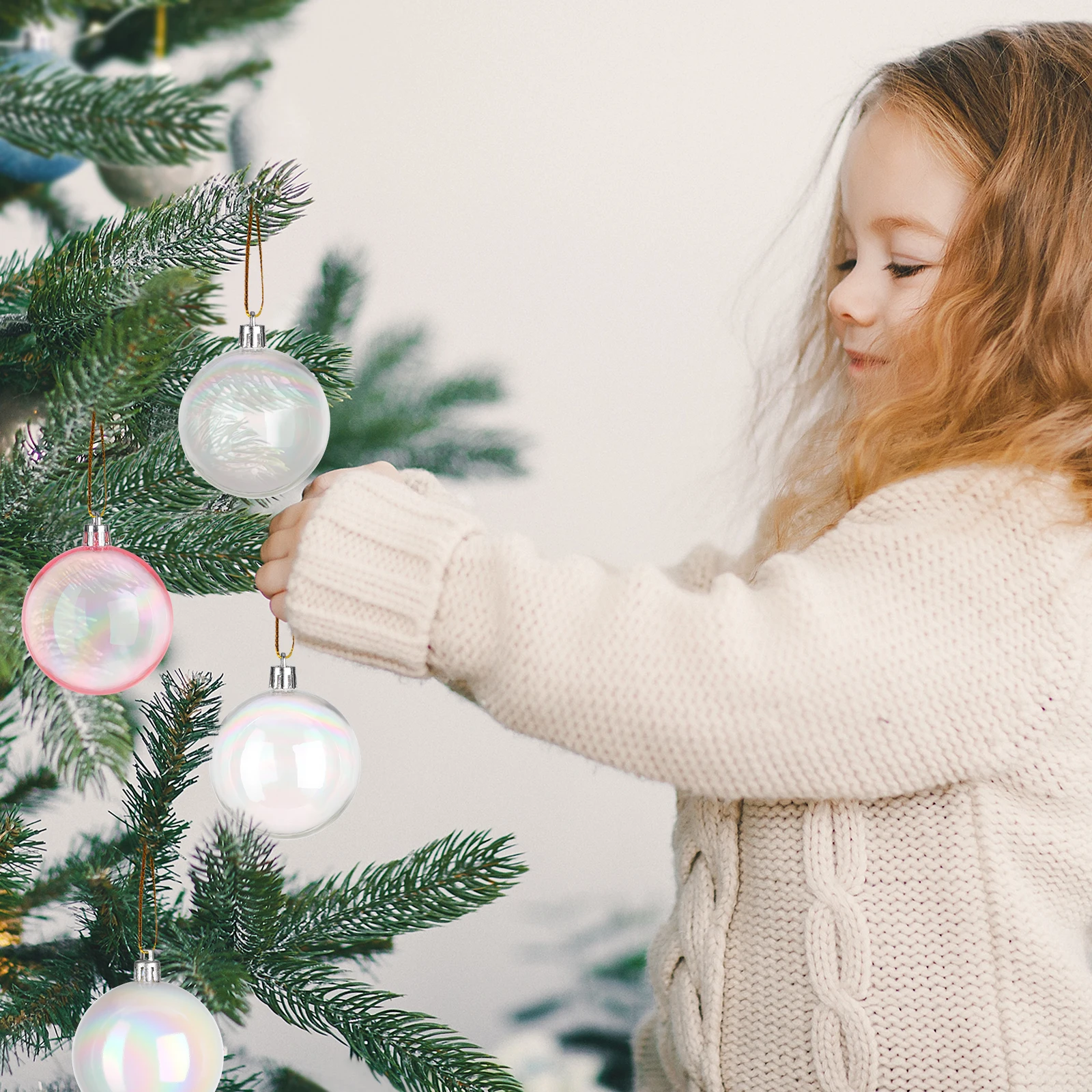 

12pcs Colorful Plastic Ball Ornaments Decorative Spheres for Christmas Tree Garland Wreath Party Hotel Bar Restaurant