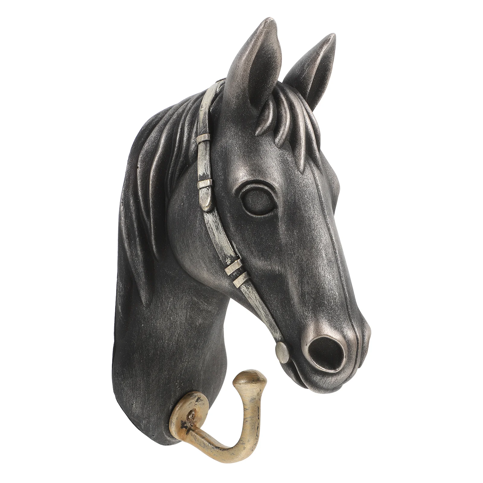 Sculpture Wall Mount Horse Head Hook Hooks Resin Zinc Alloy Hanger for Heavy Duty Coat