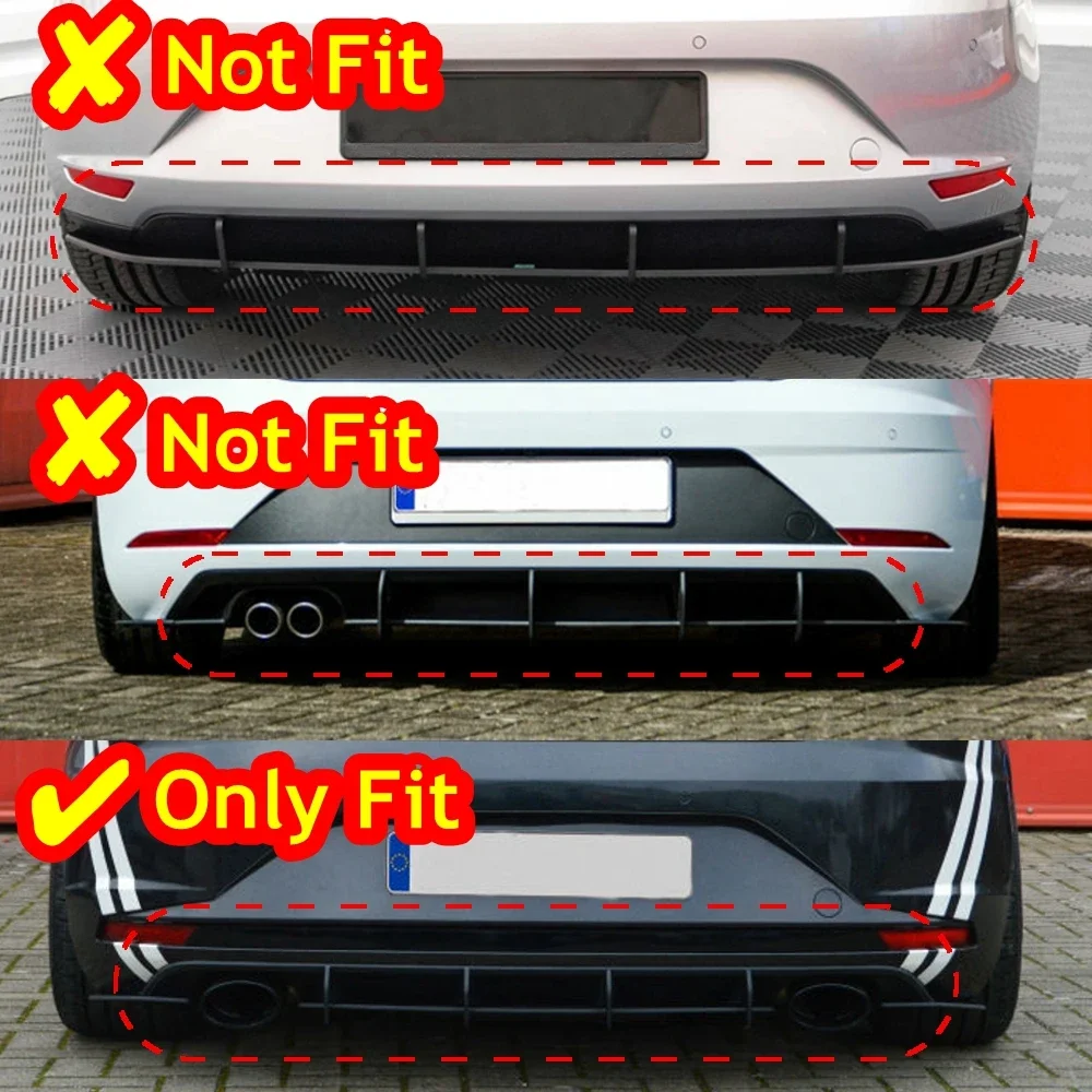 Rear Splitters Spoiler Lip Body Kits For Seat Leon MK3 5F Cupra 4 Fins Car Rear Bumper Diffuser 2012 2013 2014 2015 2016 Preface