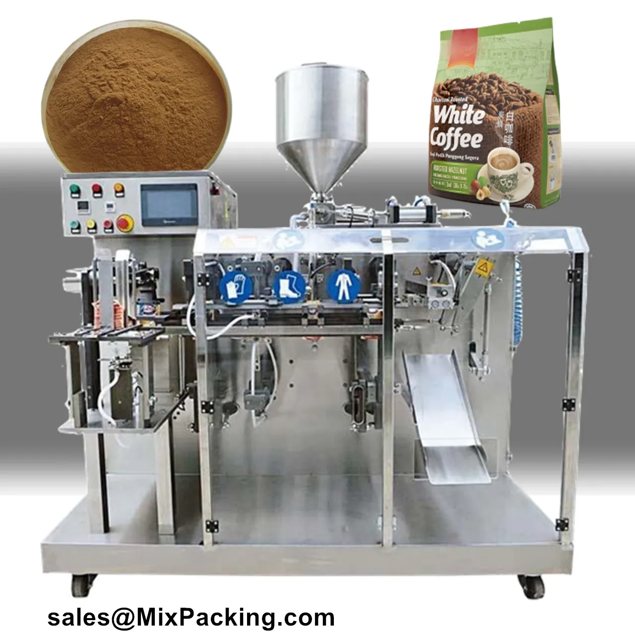 Doypack Zipper Premade Bag Powder Food Filling Sealing Horizontal Packing Machine